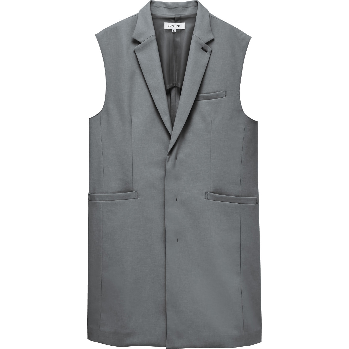 15306-94 兼用ロングベスト衿有 ボストン商会 グレー色 サイズSS  15306-94