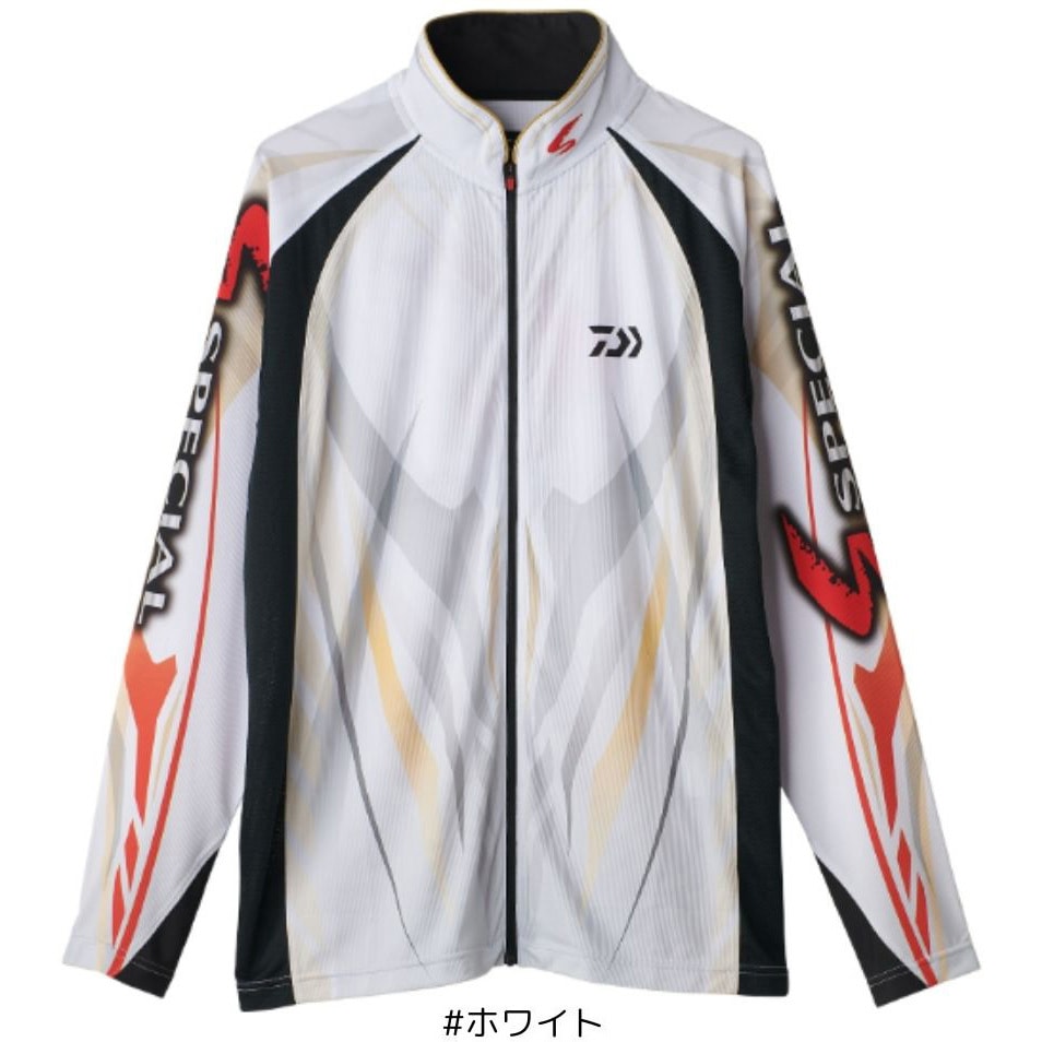 ダイワ ウェア DE-7525 ロングスリーブハーフジップシャツ ホワイト XL