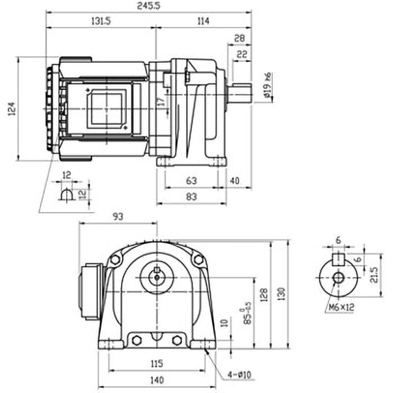 VX02-030M ギヤードモータ 富士変速機 VXシリーズ 屋内 脚取付 出力0.2kW   VX02-030M