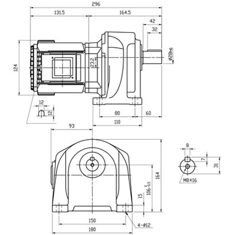 VX02-160M ギヤードモータ 富士変速機 VXシリーズ 屋内 脚取付 出力0.2kW   VX02-160M