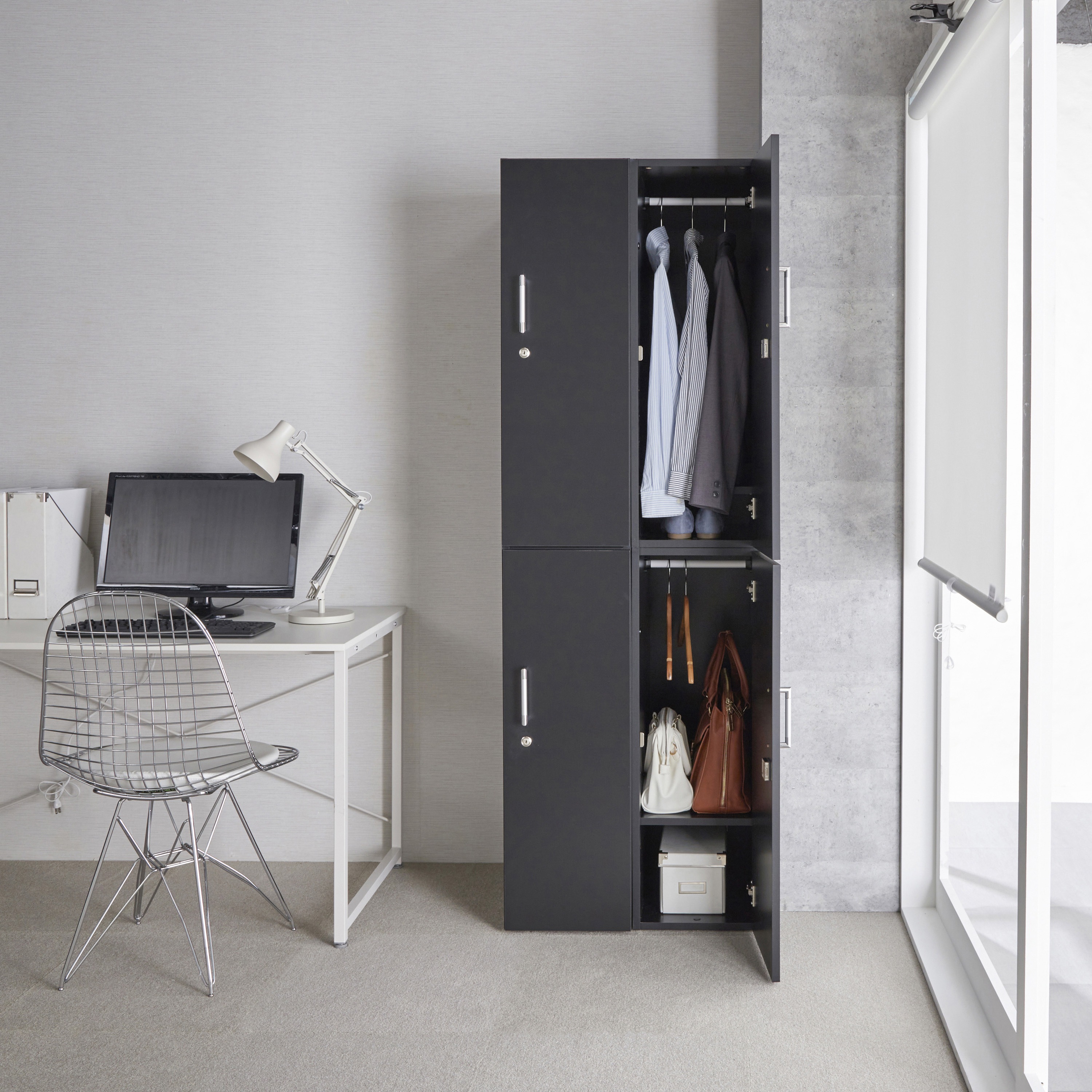 LKM-BK 木製ミニロッカー バリュテック・インターナショナル ブラック