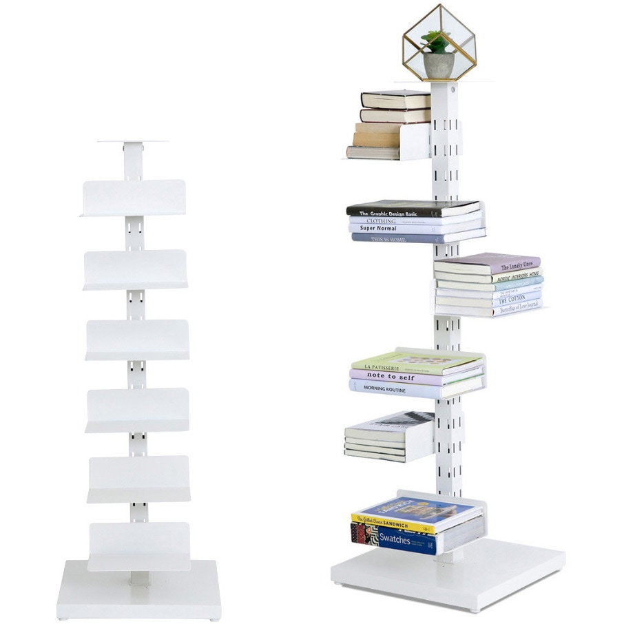 KKS-0030 ブックタワー シェルフ 6段 前後左右4方向棚板設置可能