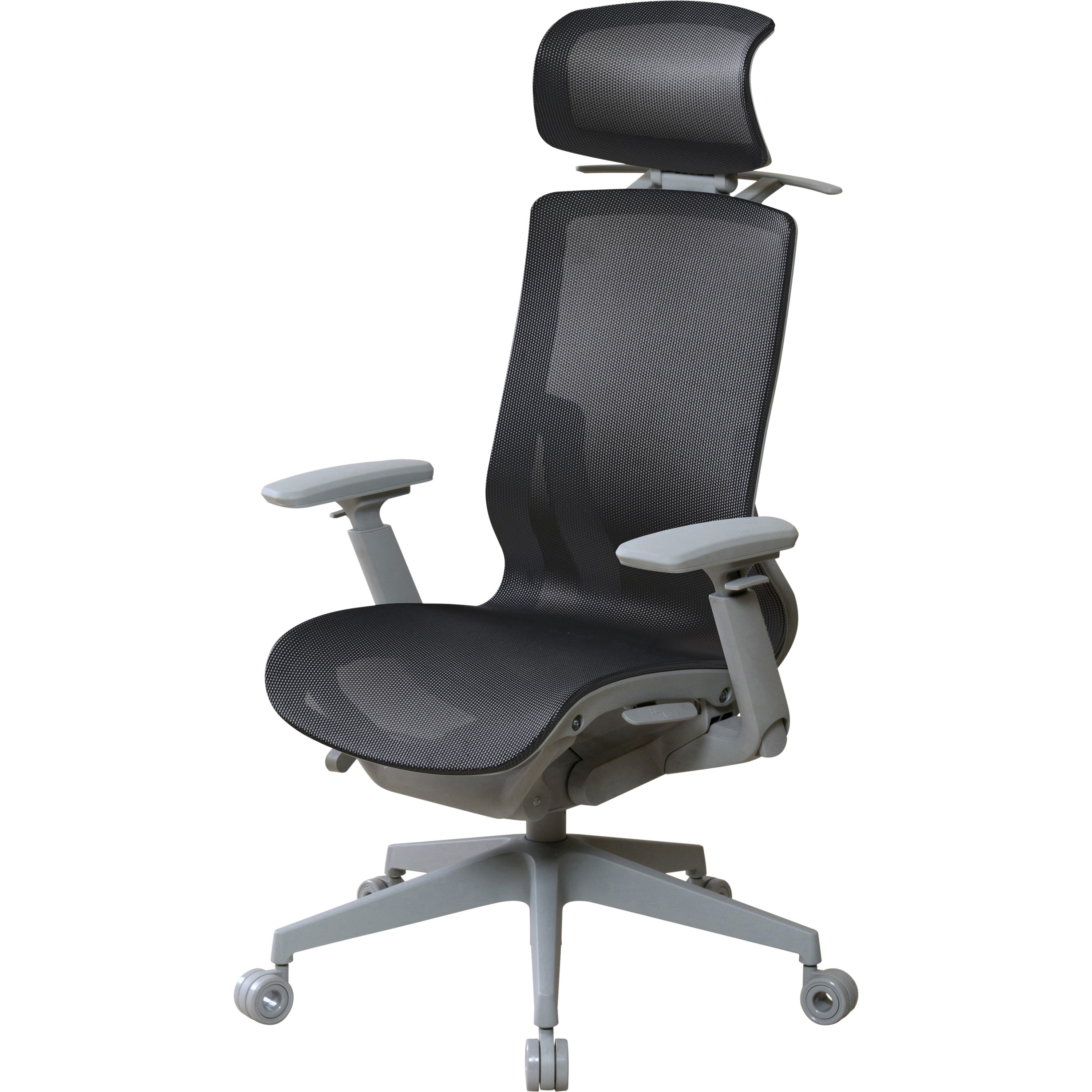 CKS1BK オフィスチェア(ハイバック/肘付き/ヘッドレスト付き) ニシキ工業 ポリエステル ブラック色 高さ1220～1295mm幅730mm奥行630mm  CKS1BK