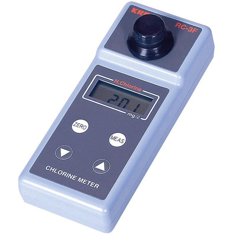 笠原理化工業 高濃度有効塩素計RC-3F　おまけ有効塩素試薬付き RC-3F 高濃度有効塩素計 KRK(笠原理化工業) 寸法75×180×38mm 1個(1個