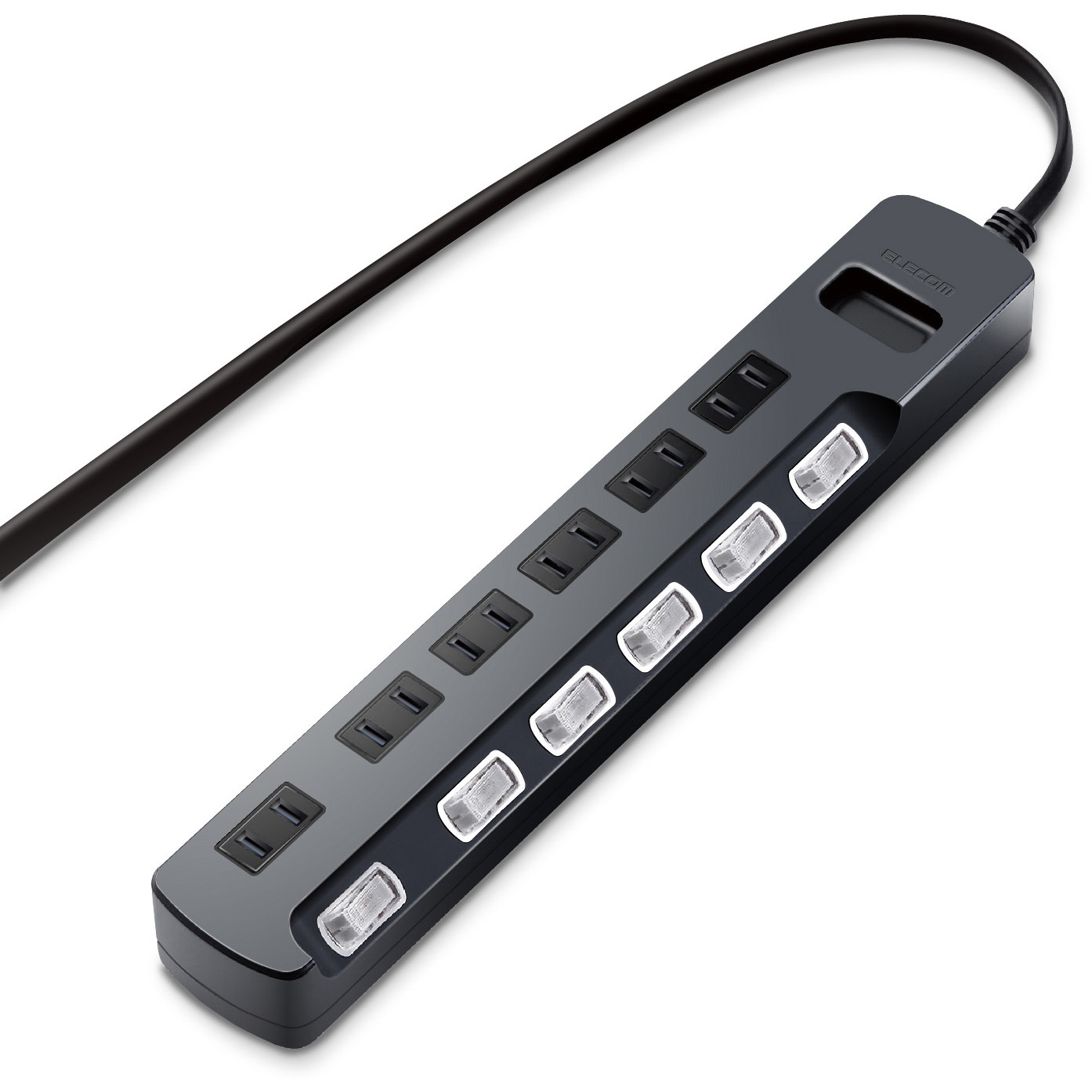 AVT-K6A-2625BK 電源タップ 延長コード 6個口 2P 個別スイッチ 雷