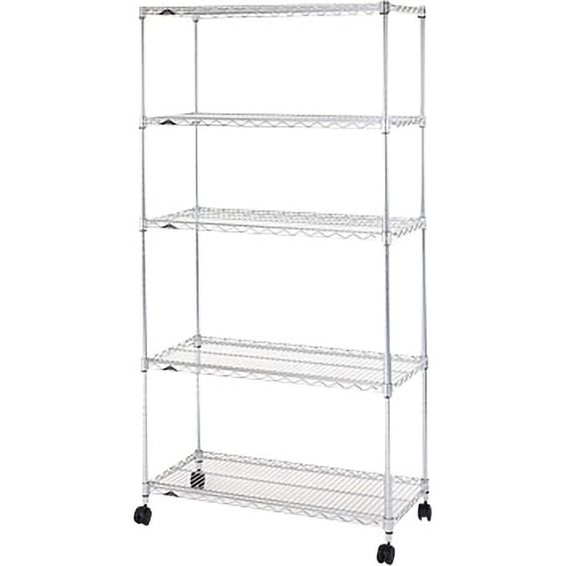 NLH9018-5 ルミナスホームラック(奥行46cmタイプ) Luminous(ルミナス) キャスターあり スチール 5段 棚段数5 外寸法915×460×1795mm  NLH9018-5