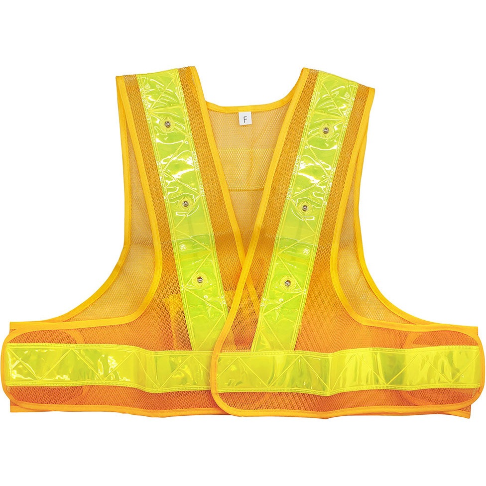 No.6080 LED安全ベスト(ショート丈) KITA(喜多) ライム イエロー