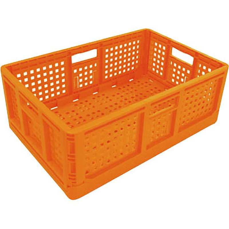 OC-O 折畳みコンテナ 安全興業 容量38L オレンジ色 外寸(幅×奥行