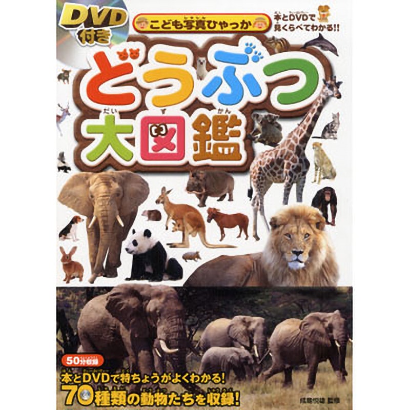 43024 DVD付き どうぶつ大図鑑 永岡書店 写真絵本・図鑑 ページ数64