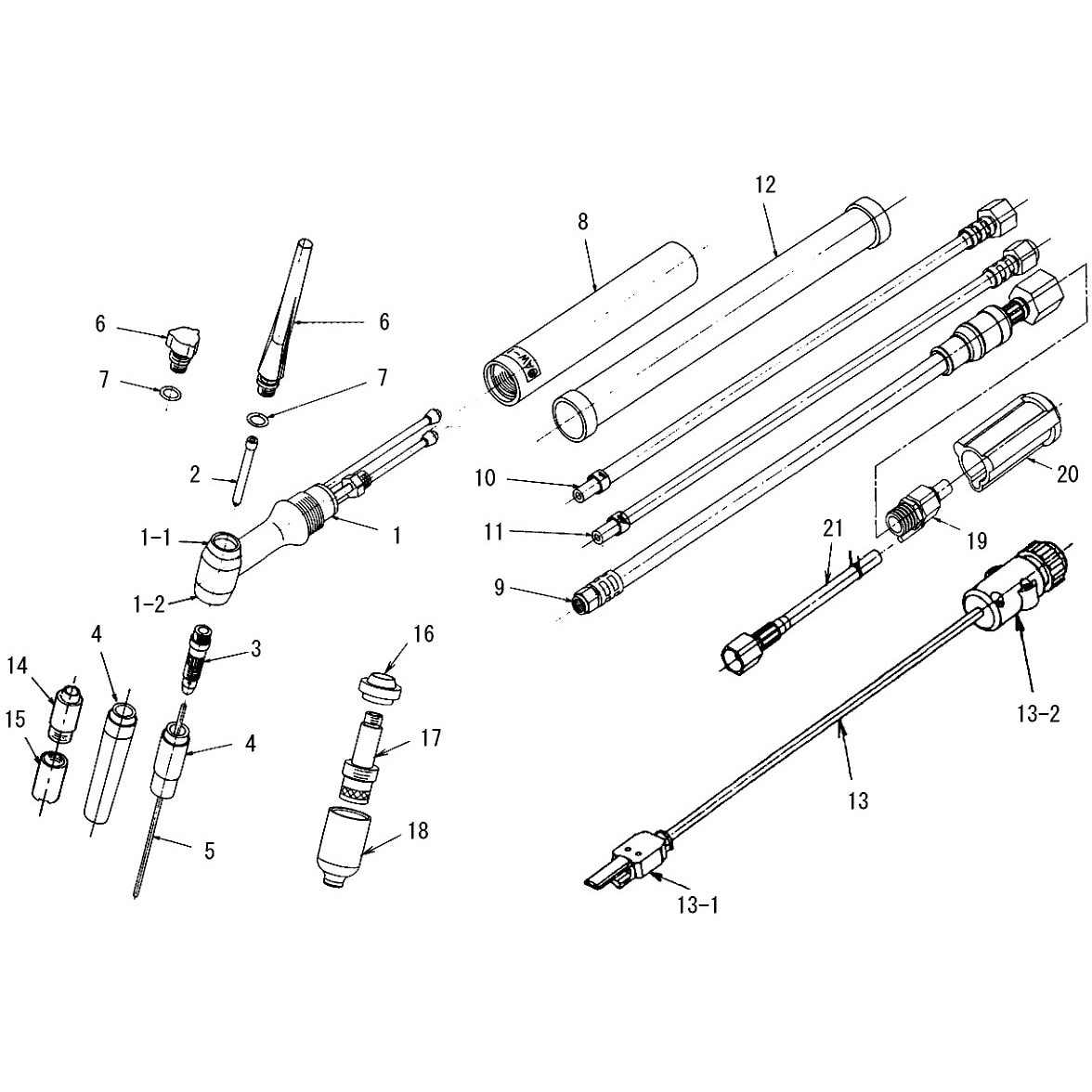 0870-G32 部品 TIG溶接トーチAWD-18 1箱(10本) ダイヘン 【通販サイト