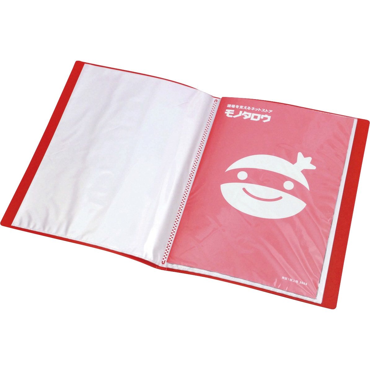 MCF20 クリアーファイル モノタロウ ポケット数20 レッド色 A4タテ