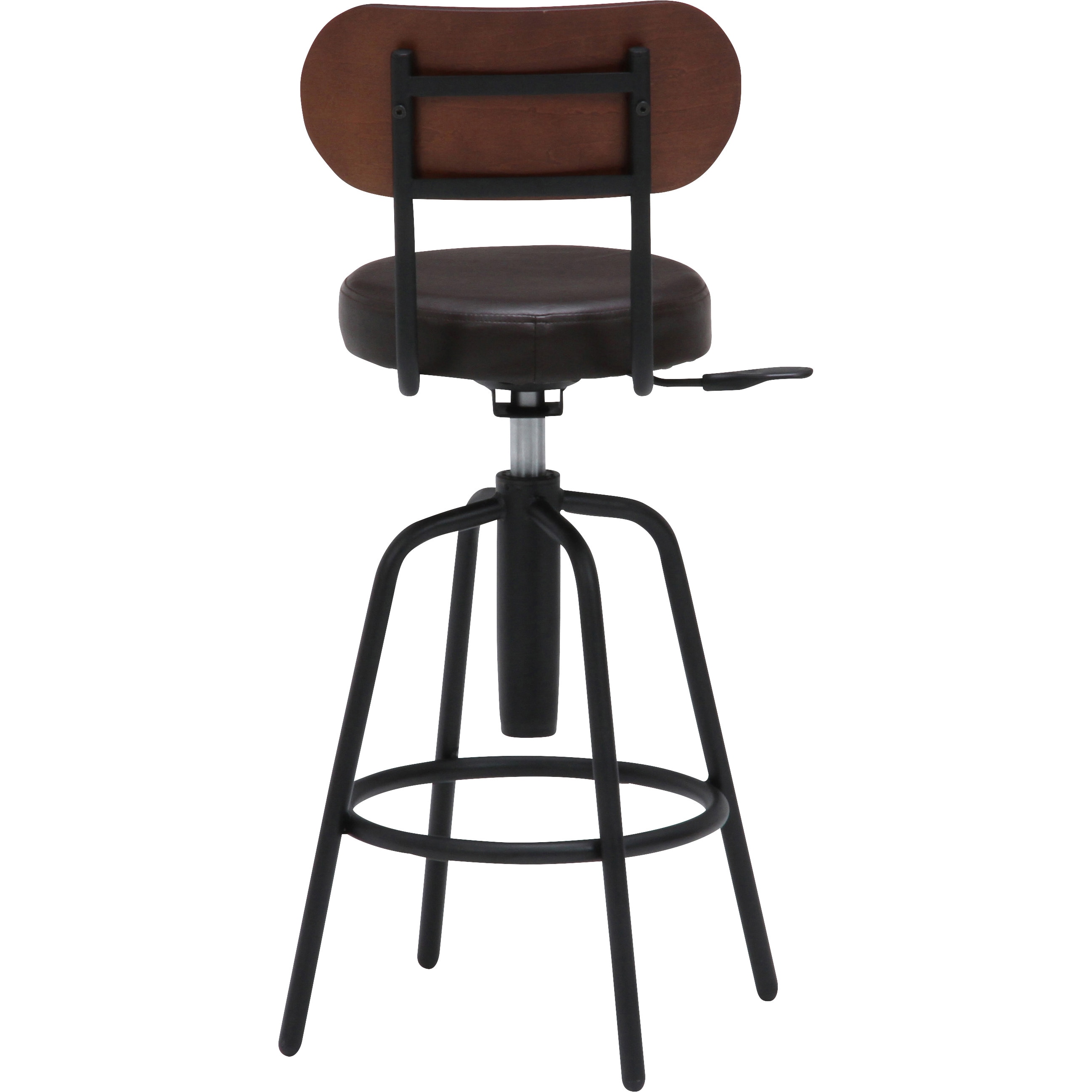 15187 バースツール背付 HK-61201 不二貿易 高さ840～940mm幅425mm奥行