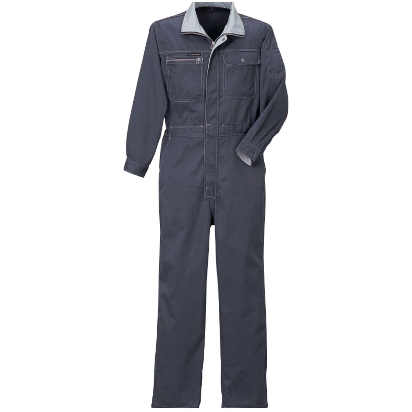 6605 ビスロンファスナー長袖ツナギ クレ被服 チャコールグレー色 サイズL袖丈58cm
