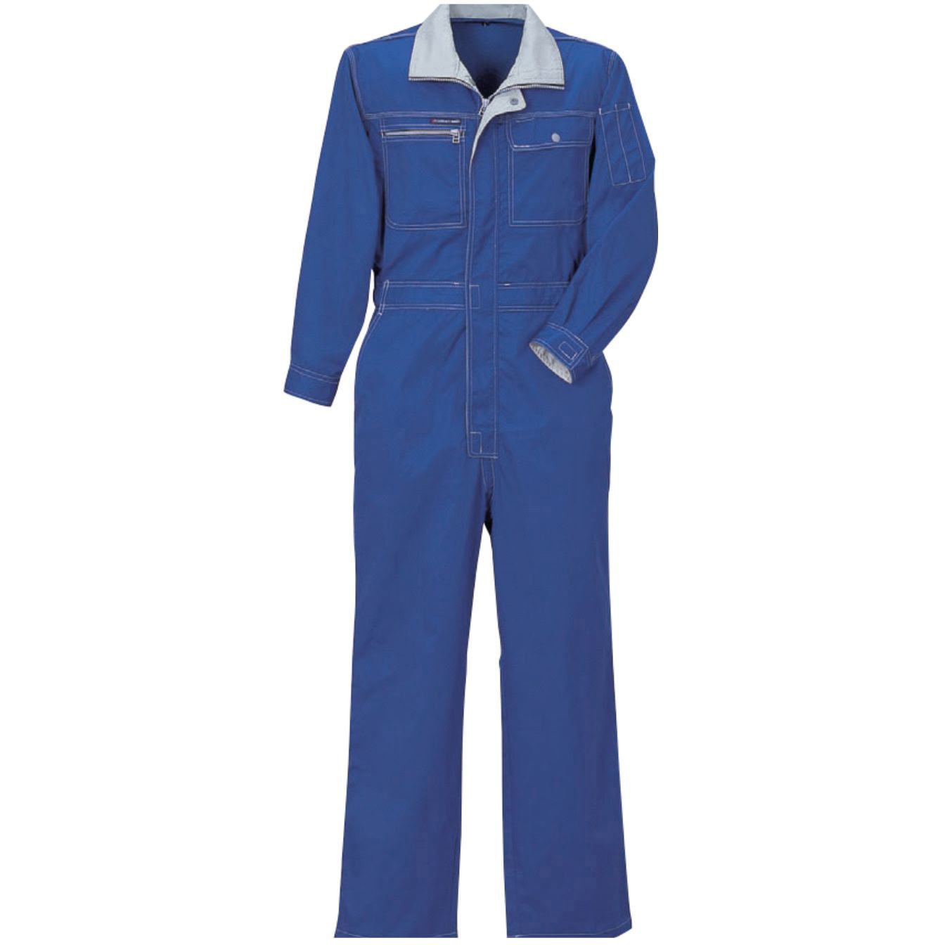 6605 ビスロンファスナー長袖ツナギ クレ被服 ブルー色 サイズS袖丈54cm