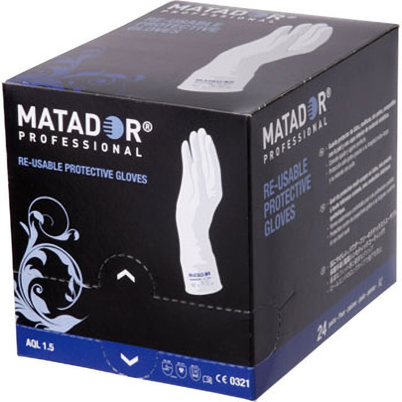 7.0インチ マタドール ゴム手袋 エバーメイト 1枚入 粉無 ブラウン色