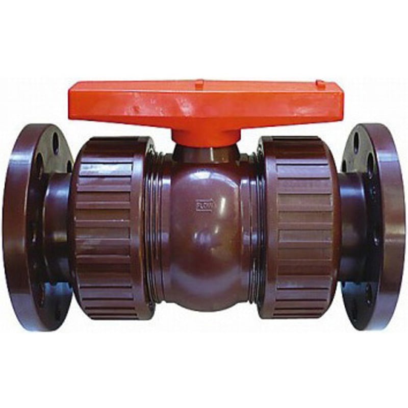 VP606C HT-PVC(耐熱)両ユニオンボールバルブ(シート材質EPDM)VP606C フランジ式 HSバルブ 呼び径(B)2