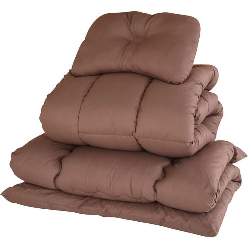 YEF-4XSP1(BR) 布団セット 4点 シングル ピーチスキン加工 1セット