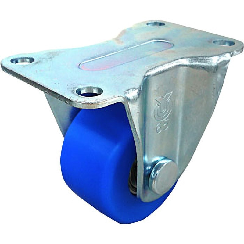 HR-75MCE 低床式重荷重キャスター 固定車 ユーエイキャスター 単輪 三価ユニクロ仕上 MCナイロン車輪 車輪径75mm車輪幅38mm  HR-75MCE