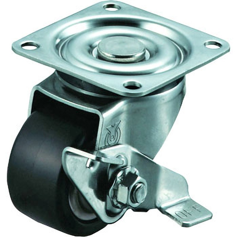 SUS-HG-65GNBS ステンレスキャスター SUS-HG型 ユーエイキャスター 回転ストッパー付 許容荷重230daN 車輪径65mm取付高92mm