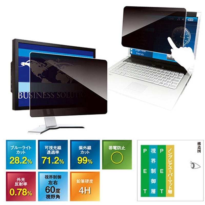 LNWH-236N8T 覗き見防止フィルター Looknon N8 デスクトップ用 テープ仕様タテ型 光興業 アスペクト比1899-12-30 対応インチサイズ23.6ワイド  LNWH-236N8T 15,385円