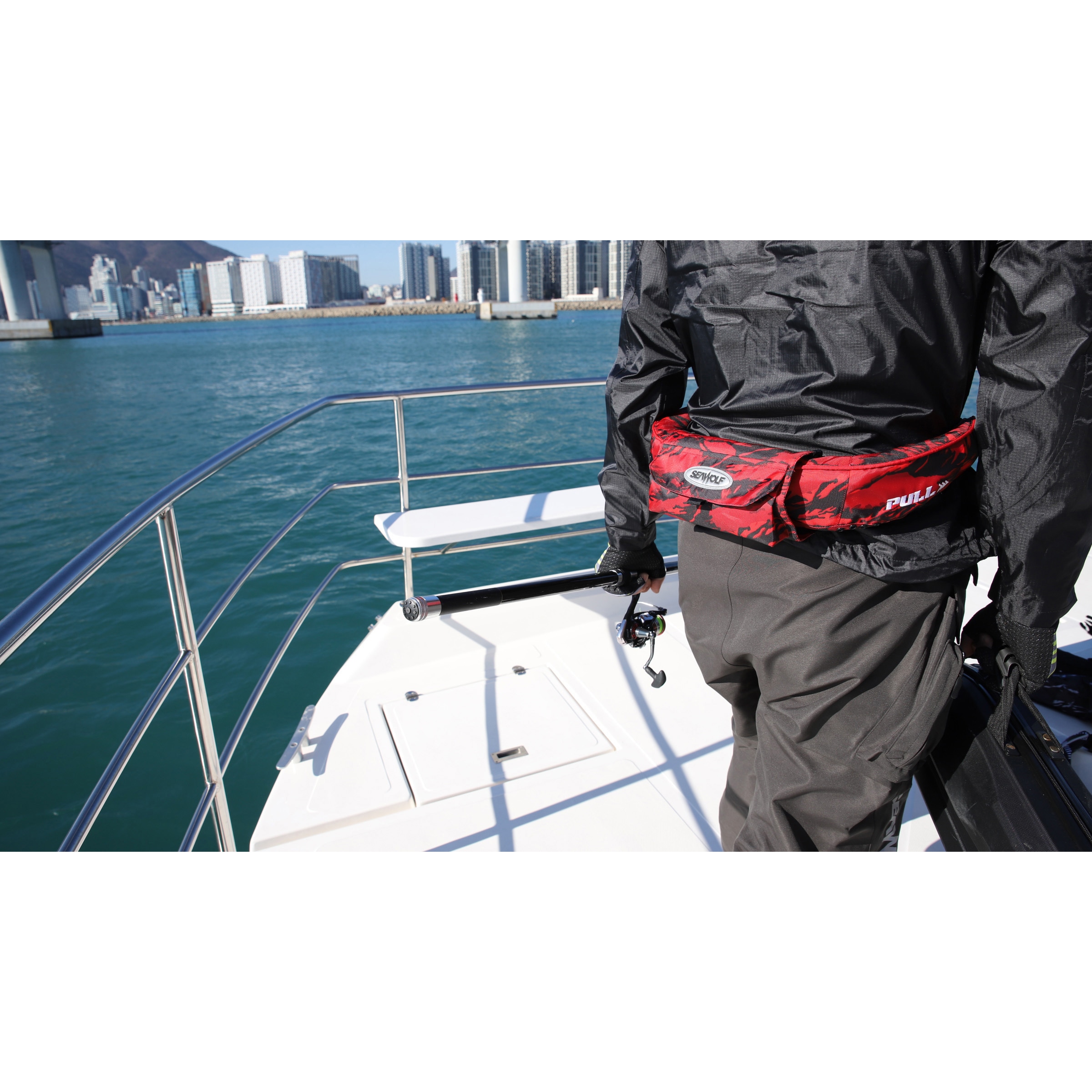 シーウルフ　ライフジャケット　ブラックカモ　SW-J-F-08　大型高浮力タイプ SEAWOLF SW-J-F08 SEAWOLF 高浮力 ライフジャケット 国土交通省
