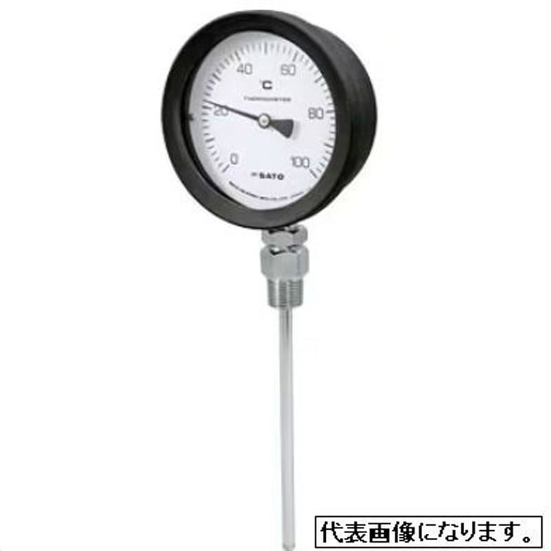 BM-S-75P 0:200℃ 150L(アクリル) バイメタル式温度計(アクリル) 佐藤計量器製作所 測定範囲0~200℃
