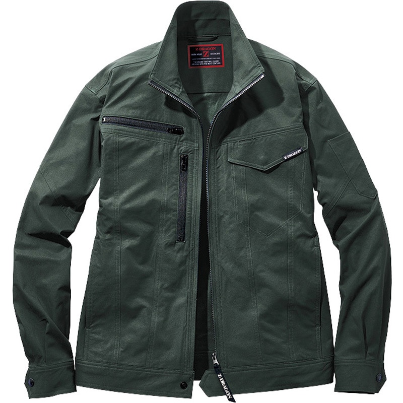 77500 【Z-DRAGON】 77500 製品制電ストレッチ長袖ジャンパー 自重堂 アーミーグリーン色 4L