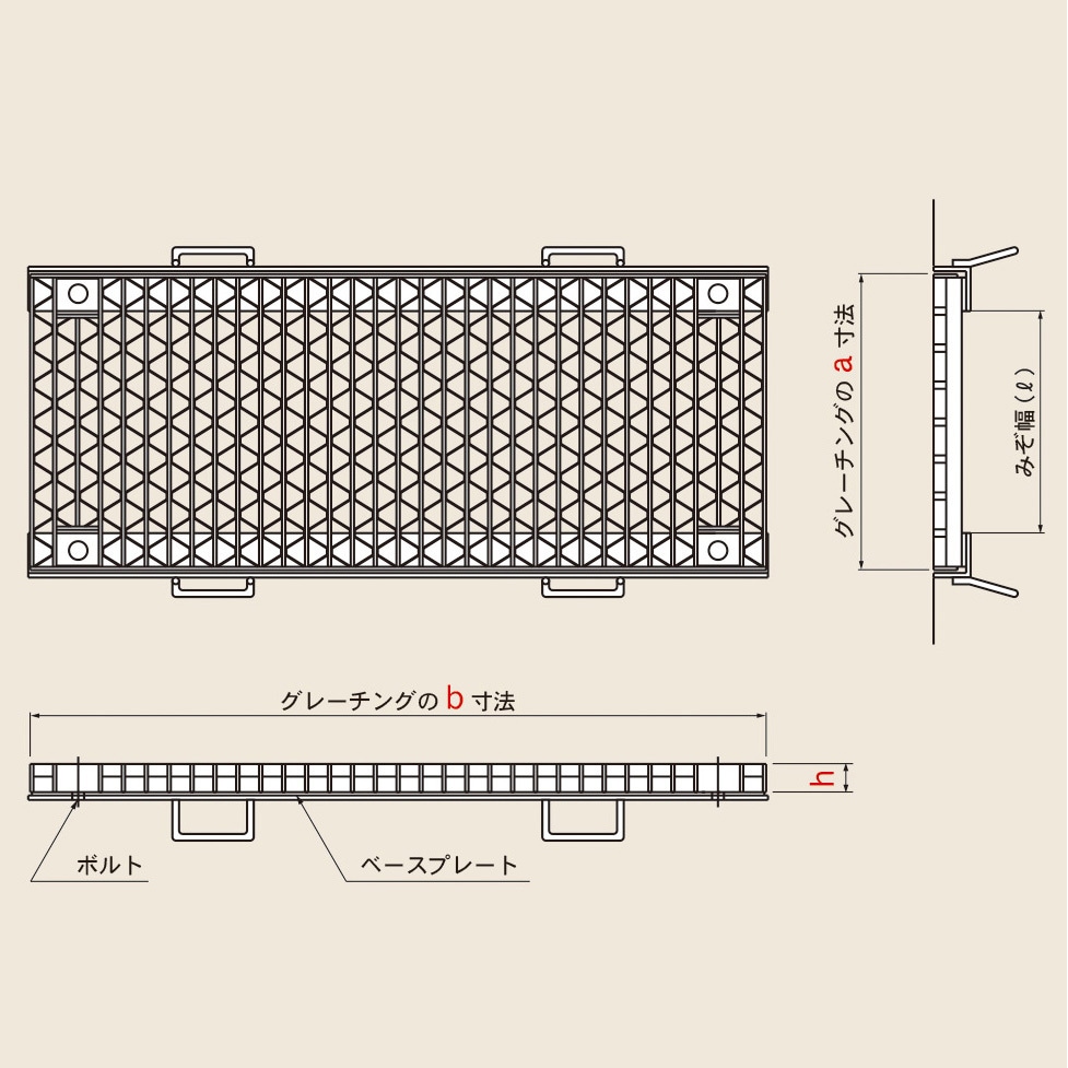 UKML 32-2(セット) ユニバーサルデザイングレーチング・コーナーアングルセット/固定式みぞぶたエコノミー(Aタイプ) 1枚 カワグレ 【通販モノタロウ】