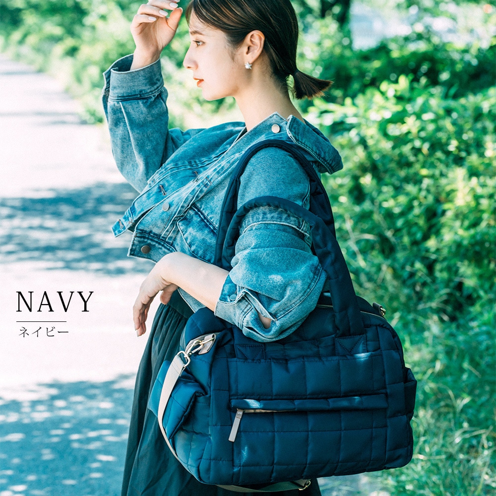 RTN2358-NV-F 【驚きの11ポケット】Rename キルティング 2way マザーズ