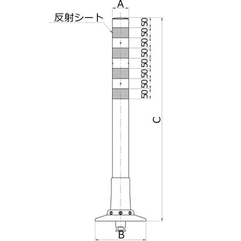 KC-1000 R Φ250 可動式・1本脚KCタイプΦ250 ニッタ化工品 質量3.2kg 高さ1000mm