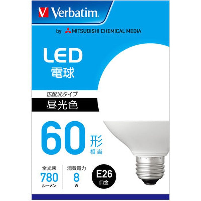 LDG8D-G/LCV2 LEDボール球 広配光タイプ E26 1個 Verbatim LDG8D-G/LCV2 LEDボール球 広配光タイプ E26 1個 Verbatim