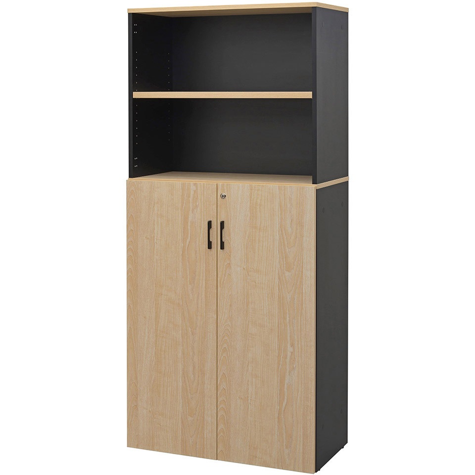 RFPS-8018NB-KD プラン木製ハイシェルフ 下部扉付き アール・エフ・ヤマカワ 高さ1850mm幅800mm奥行432mm  RFPS-8018NB-KD