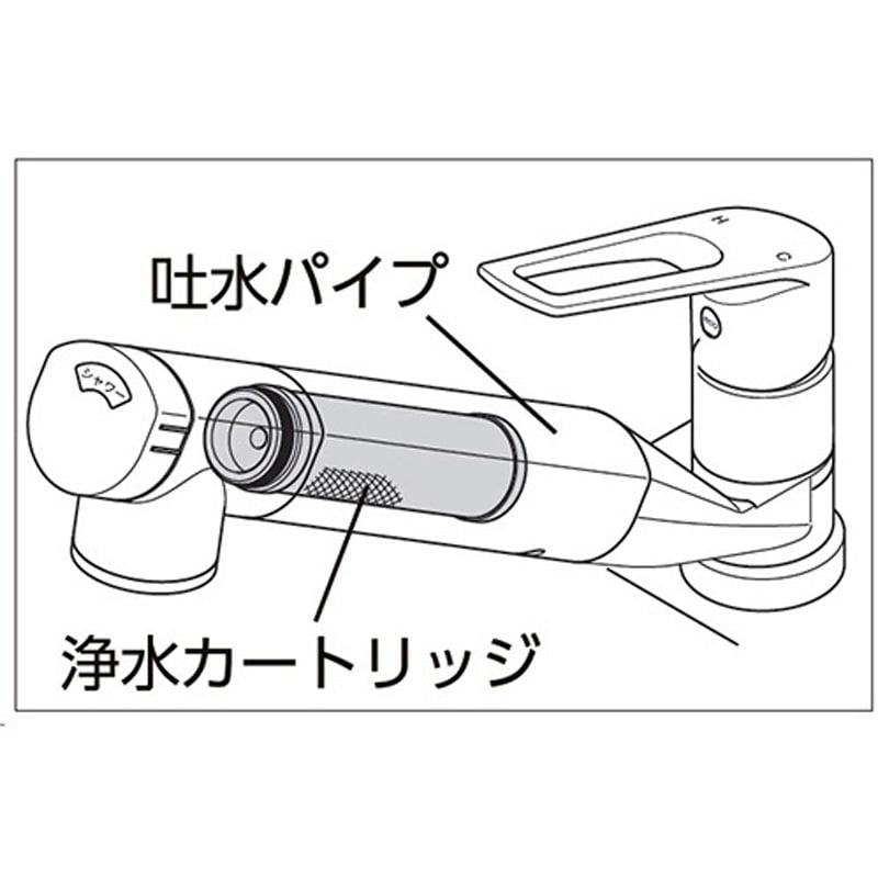 KM5011TECJS 浄水器内蔵用シングルシャワー付混合栓(eレバー) KVK