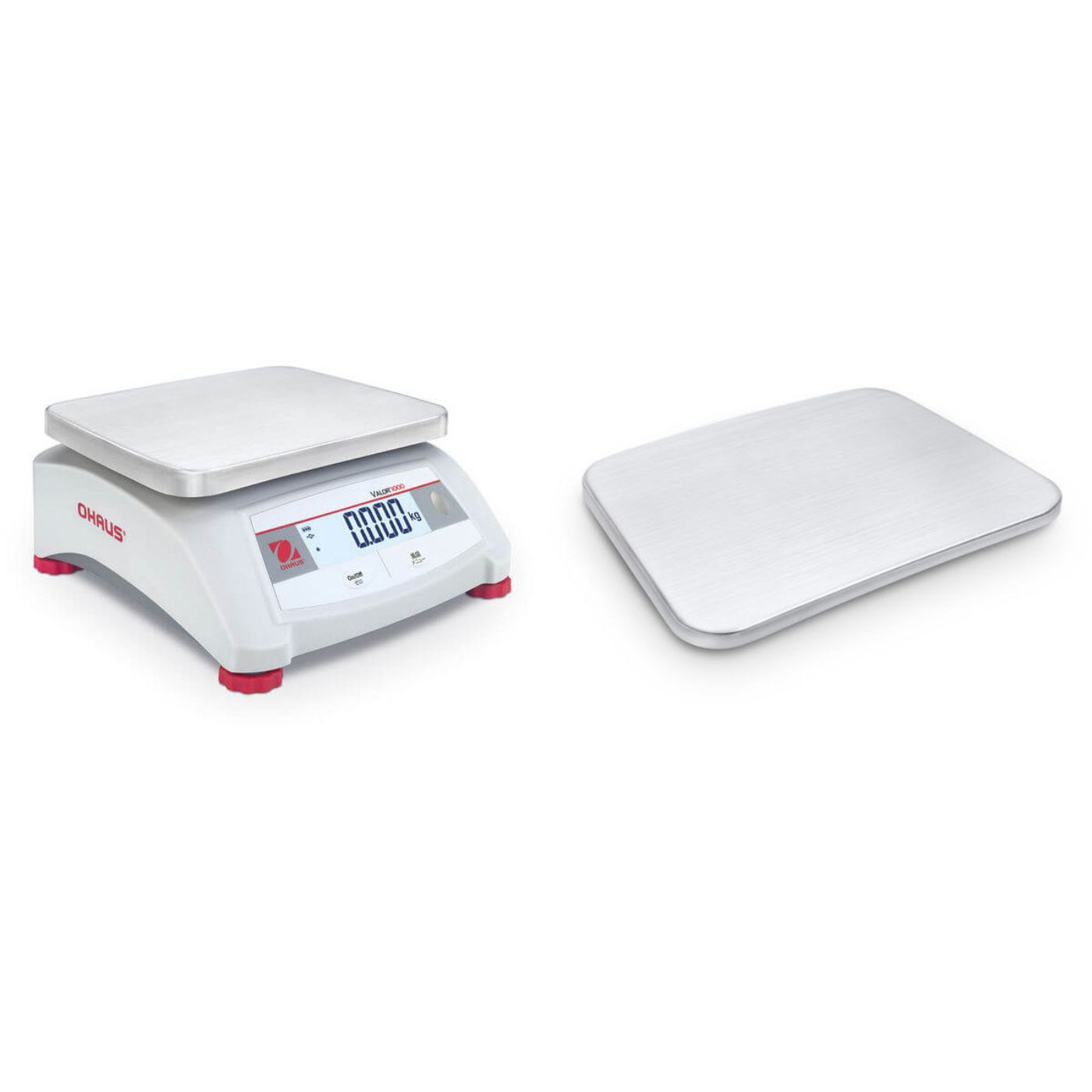 V12P30JP+30559107 フードスケール(バロー1000シリーズ)+ステンレス製計量皿(大サイズ)セット オーハウス 最小表示5g ひょう量30kg