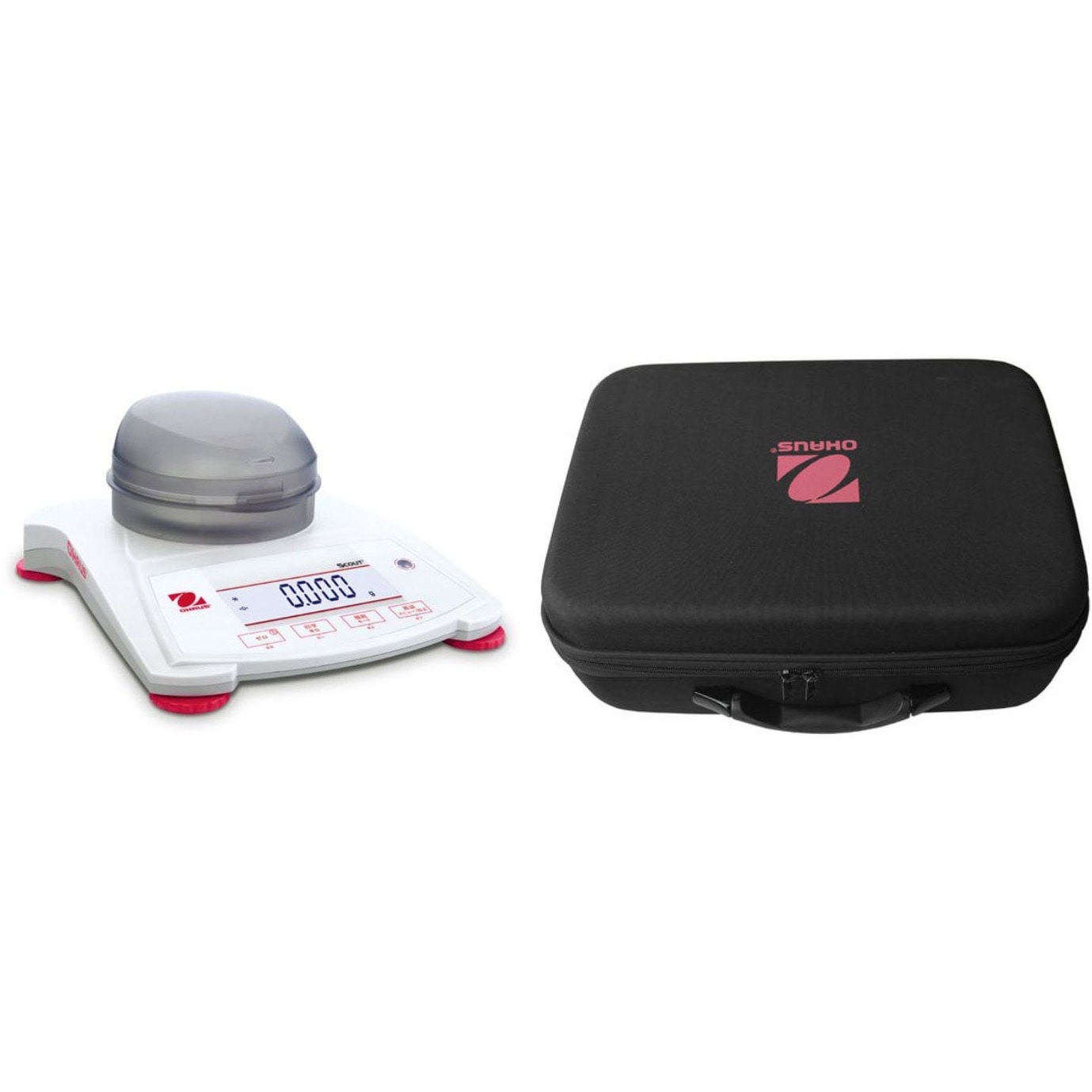 SPX123JP+30269021(校正企業実施一般校正証明書・トレサビリティ体系図付き) ポータブル天びん(スカウトSPXシリーズ)+キャリングケースセット オーハウス ひょう量120g 最小表示0.001g