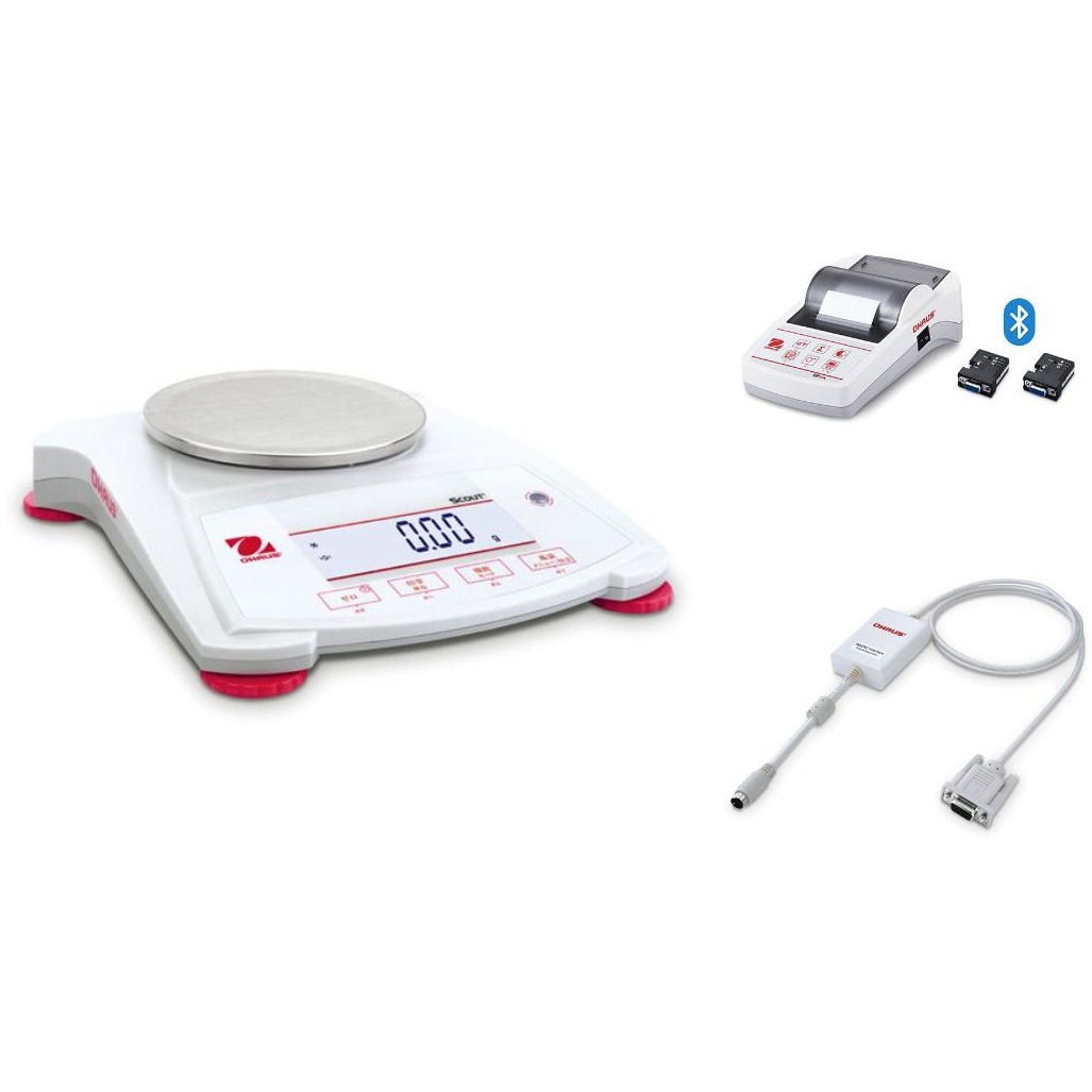 SPX222JP+SF40A/BT+30268982(英語版一般校正証明書付) ポータブル天びん(スカウトSPXシリーズ)+プリンタ(Bluetoothモデル)+RS232インターフェイスキットセット 1セット オーハウス 【通販モノタロウ】 109,900円