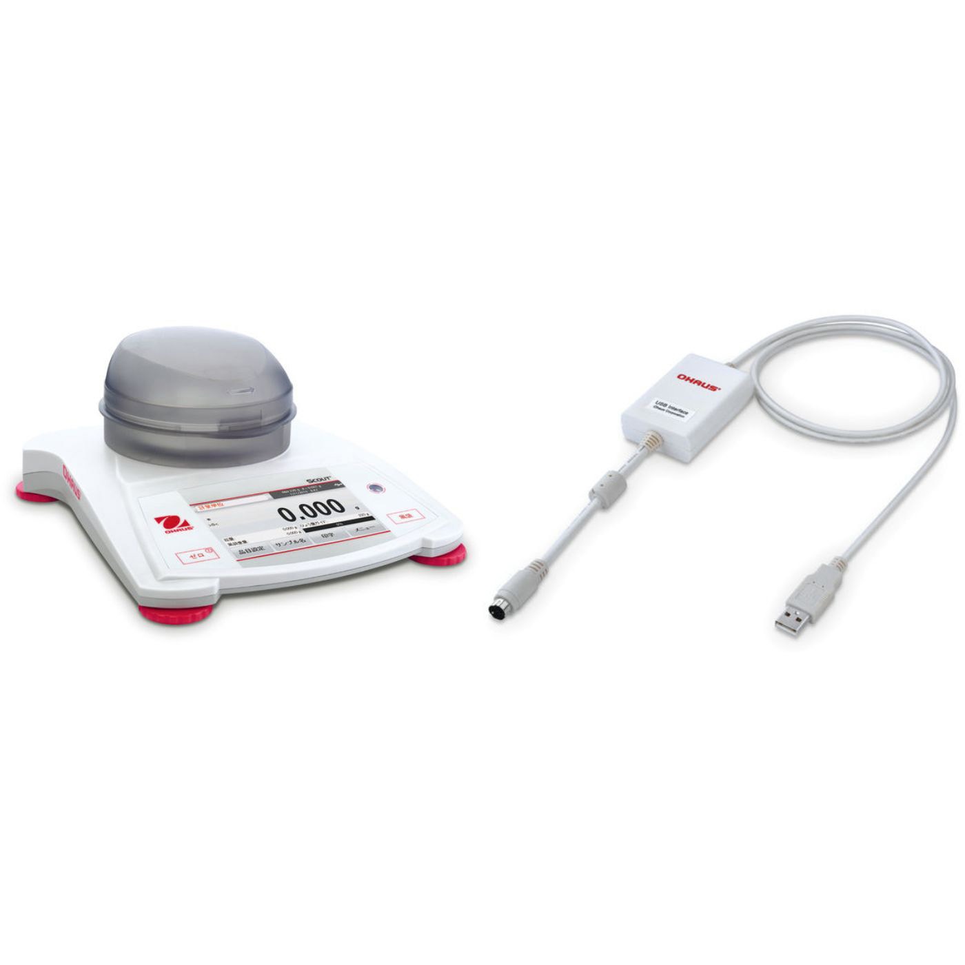 STX123JP+30268984 ポータブル天びん(スカウトSTXシリーズ)+USBデバイスインターフェイスキットセット オーハウス 最小表示0.001g