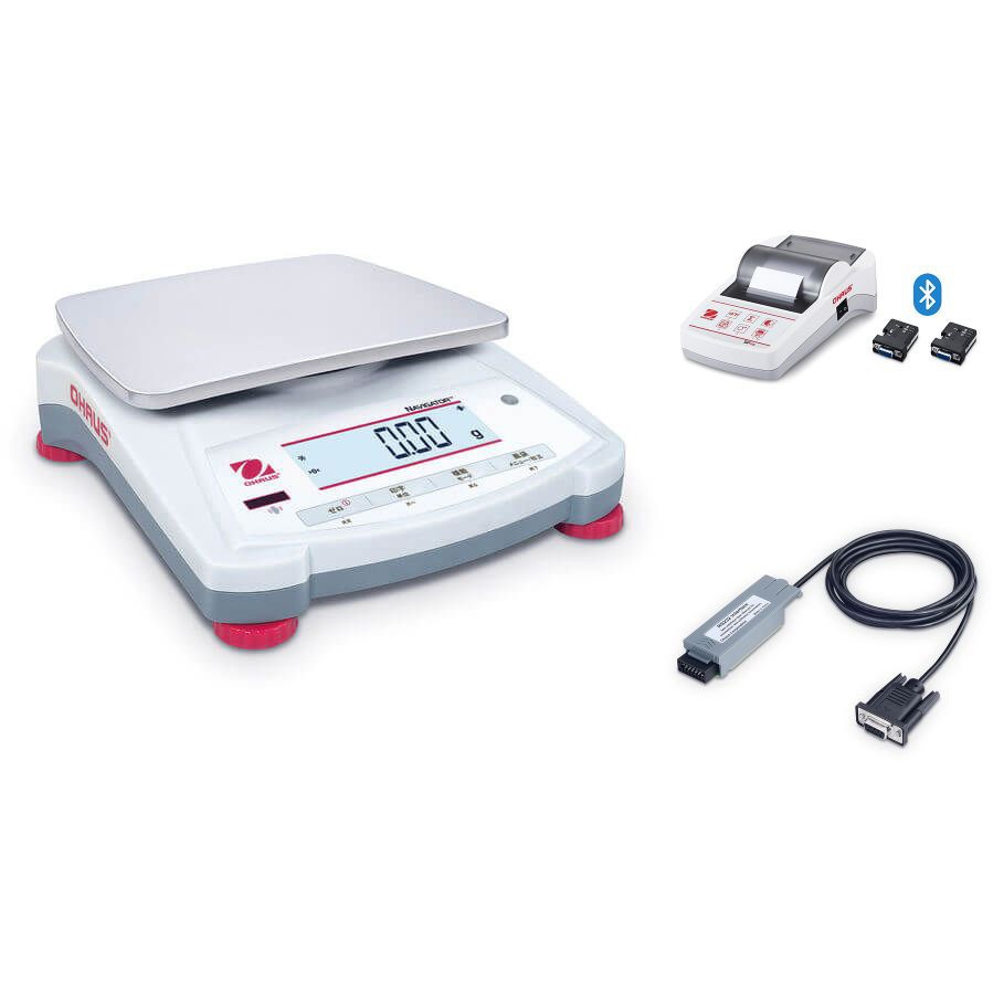 NV1202JP+SF40A/BT+83032107(英語版一般校正証明書付) ポータブル天びん(ナビゲーターシリーズ)+プリンタ(Bluetoothモデル)+RS232インターフェイスキットセット 1セット オーハウス 【通販モノタロウ】