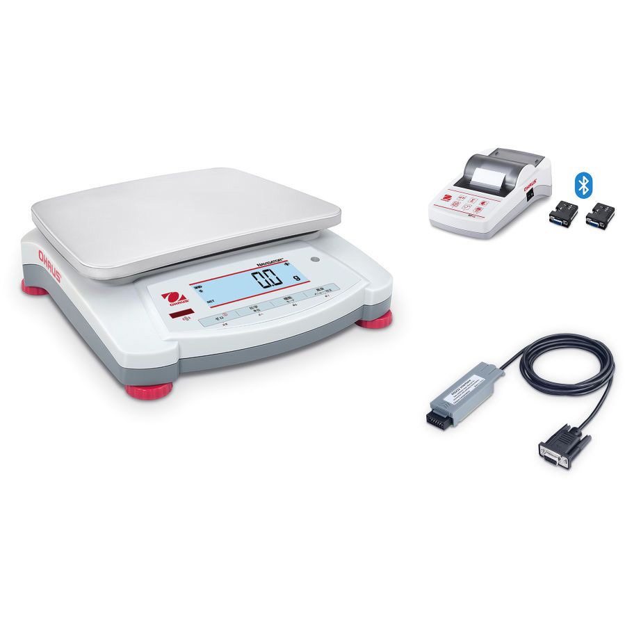 NVT10201JP+SF40A/BT+83032107(英語版一般校正証明書付) ポータブル天びん(ナビゲーターシリーズ)+プリンタ(Bluetoothモデル)+RS232インターフェイスキットセット 1セット オーハウス 【通販モノタロウ】 109,900円