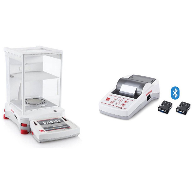 EX225D+SF40A/BT(英語版一般校正証明書付) 上皿精密天びん(エクスプローラーシリーズ)+プリンタ(Bluetoothモデル)セット オーハウス ひょう量120 /220g