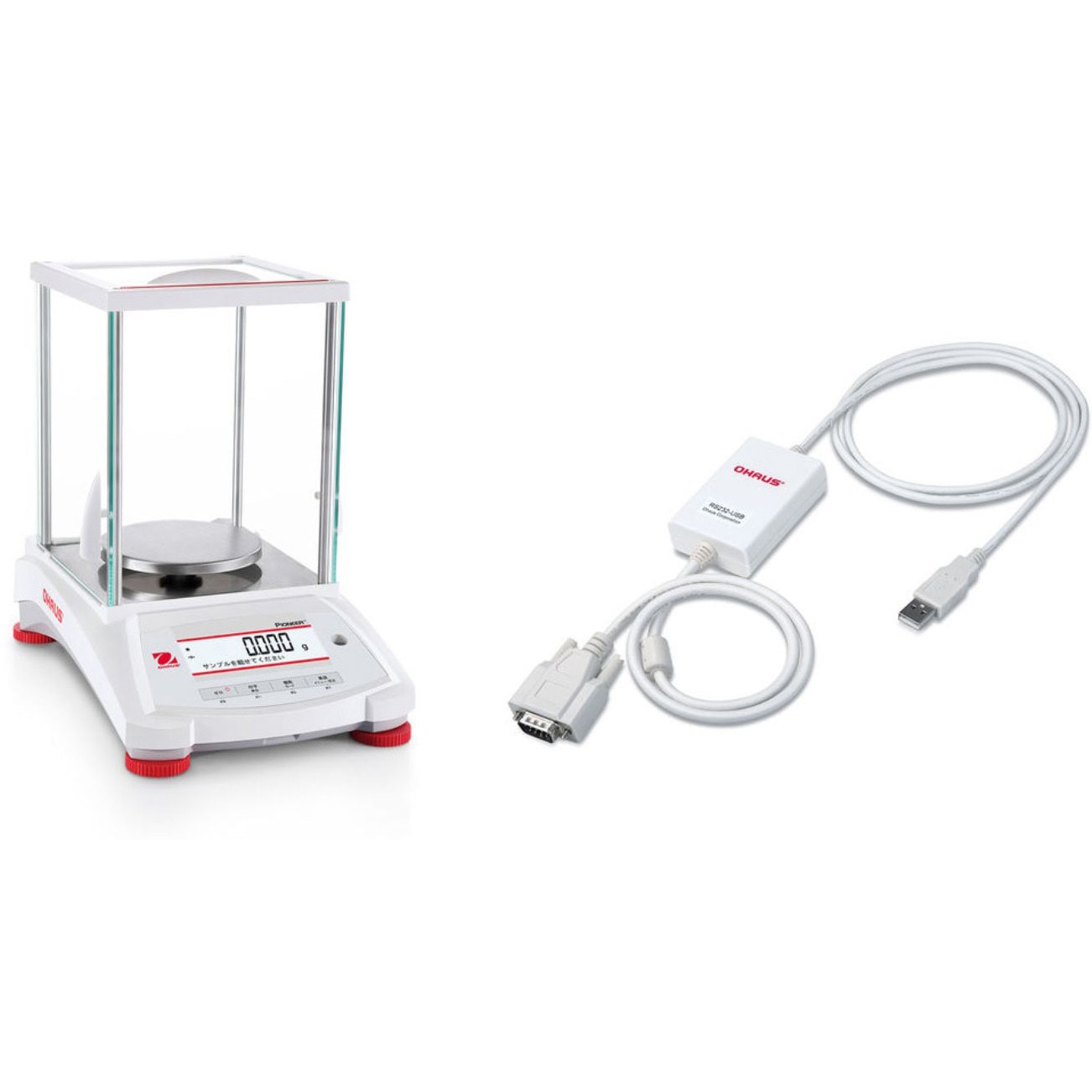 PX323JP/E+30304101 分析天びん(パイオニアPXシリーズ)+RS232 USB インターフェイス(標準タイプ用)セット 1セット オーハウス 【通販モノタロウ】