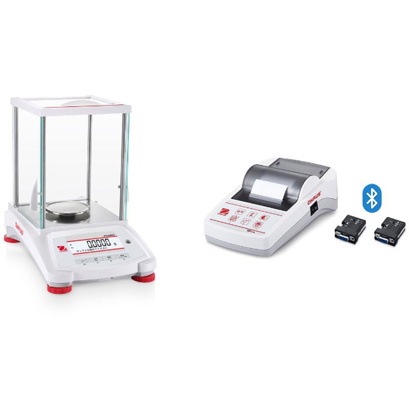 PX84JP/E+SF40A/BT(英語版一般校正証明書付) 分析天びん(パイオニアPXシリーズ)+プリンタ(Bluetoothモデル)セット オーハウス ひょう量82g