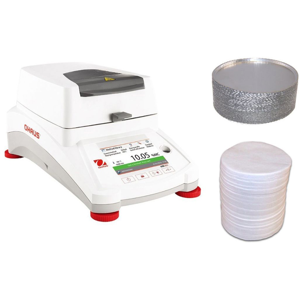 MB120+30585411+80850087 水分計(MBシリーズ)+水分計用使い捨てアルミ皿+ファイバーパッドセット 1セット オーハウス 【通販モノタロウ】