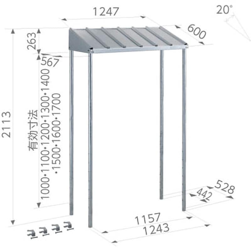 日晴金属 PCキヤッチャー 壁面用防雪屋根 PC-RKJ60 - 材料、部品