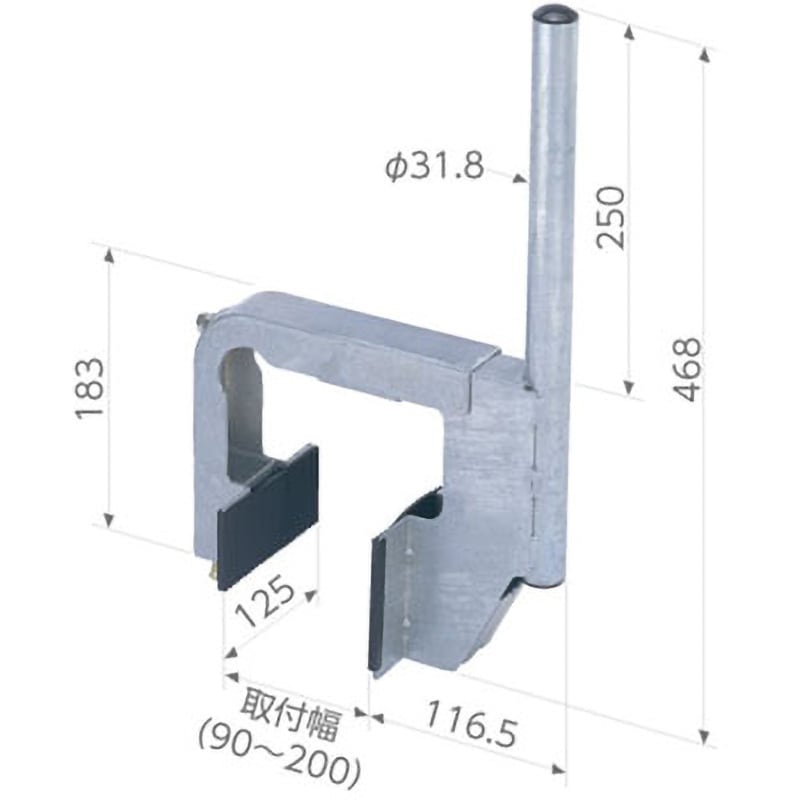 PAX-VT-KG パラボナキャッチャーコンクリート手すり用 1セット(4