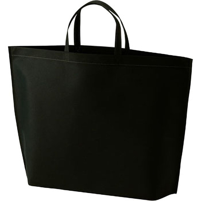 LC733N シンプルトート エーワン[不織布] 生地目付75g 黒色 大サイズ 1セット(50枚×4袋) LC733N