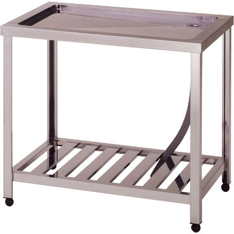 KTM-750 水切台ホース付スノコ板付 東製作所 奥行450mm間口750mm高さ800mm