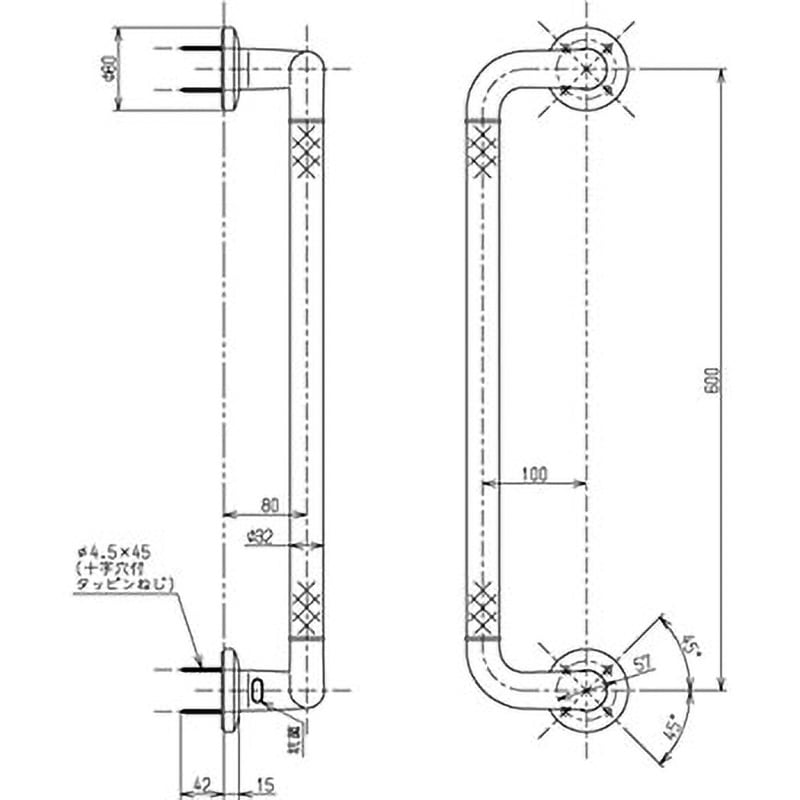 TS136GDY6#NW1 インテリア・バーFシリーズ(ソフトメッシュタイプ・4本ねじ固定) TOTO 握り径32mm