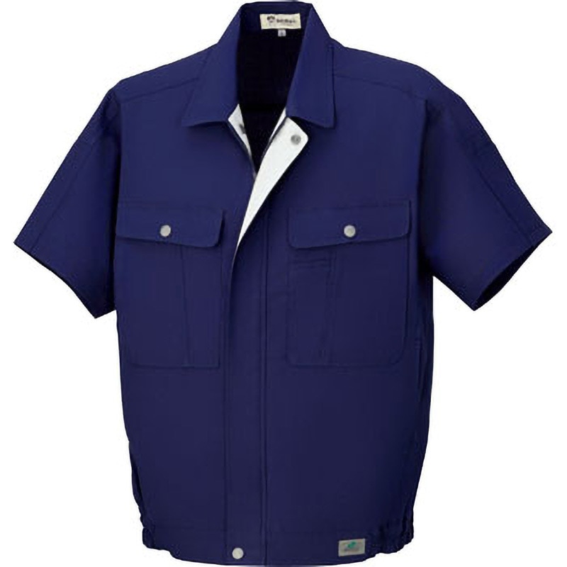 7171 DAIRIKI 半袖ブルゾン 07171 大川被服 混率(%):ポリエステル65・綿35 ネイビー色 S着丈56cm