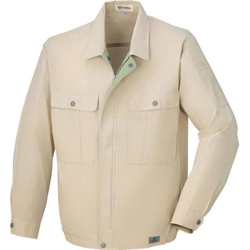 7172 DAIRIKI 長袖ブルゾン 07172 大川被服 混率(%):ポリエステル65・綿35 ベージュ色 S着丈56cm